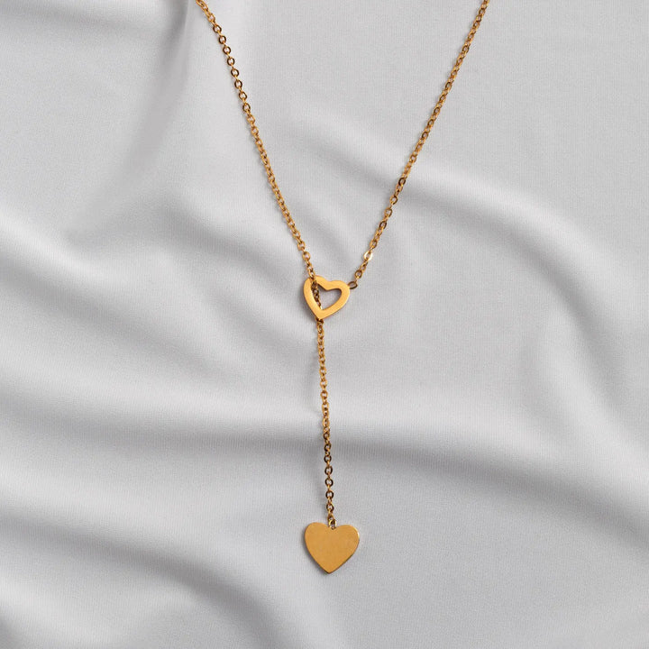 Heart Set Earring Stud and Lariat Necklace Timi of Sweden