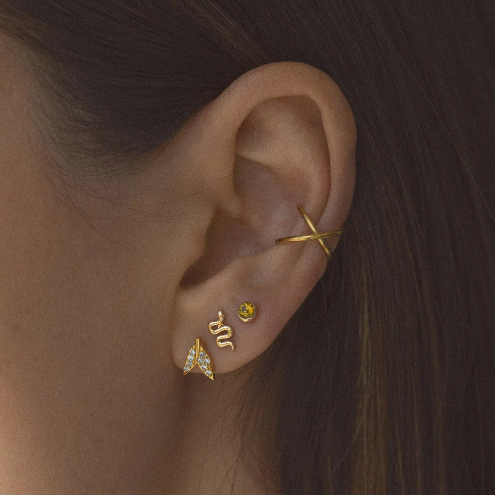 Alix - Crystal Leaf Stud Earrings Timi of Sweden