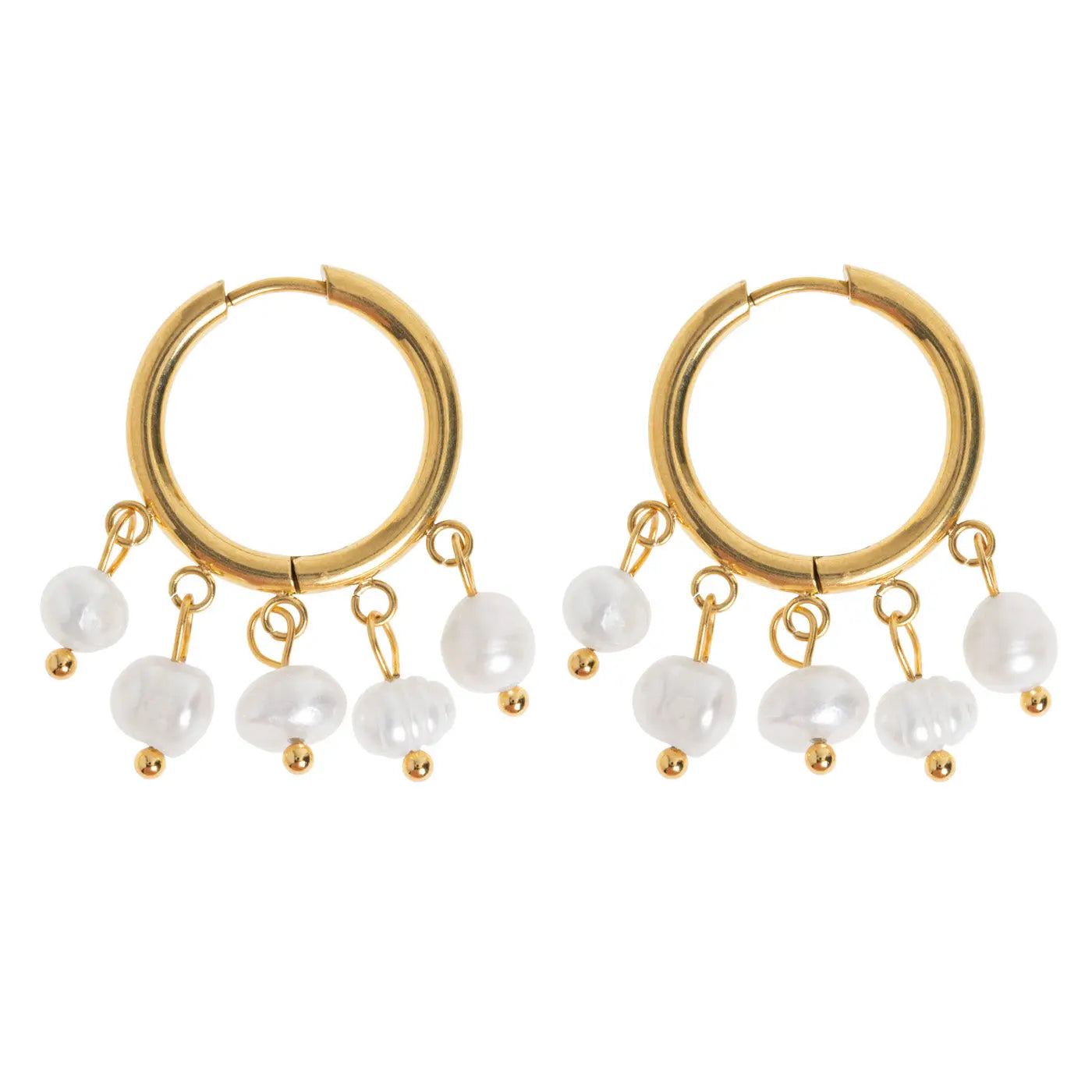 Estelle - Pearl Hoop Earrings