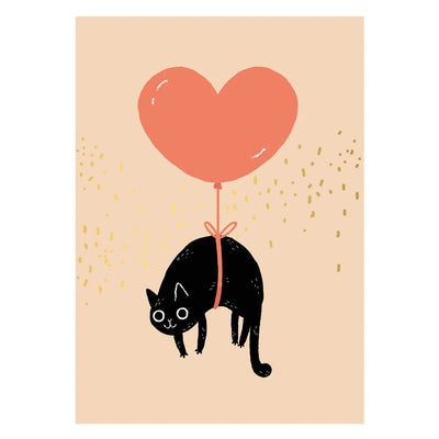 Balloon Cat Postcard