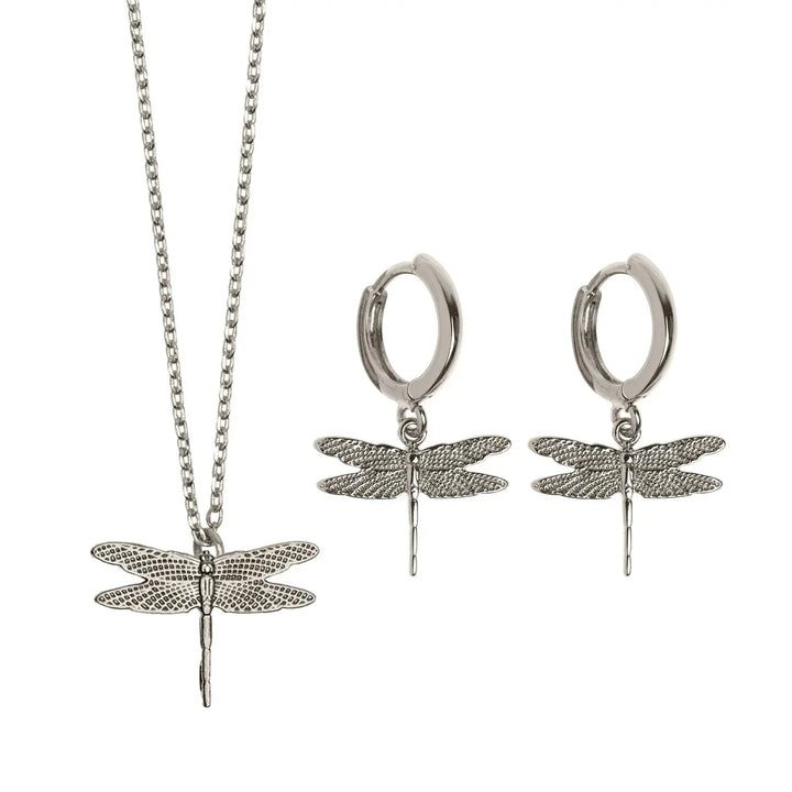 Dragonfly Set Necklace and Earrings Timi of Sweden