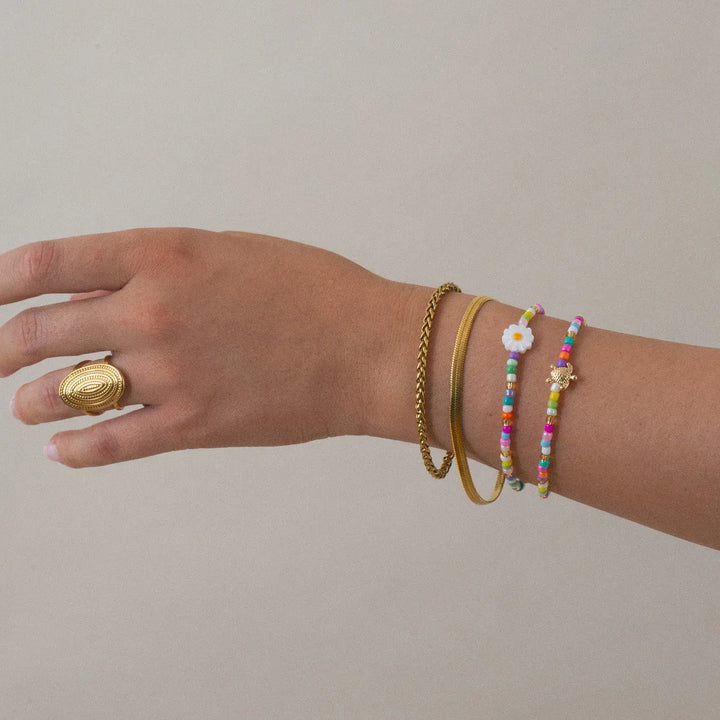 Tove - Daisy Flower Colorful Bead Summer Bracelet  | Timi of Sweden