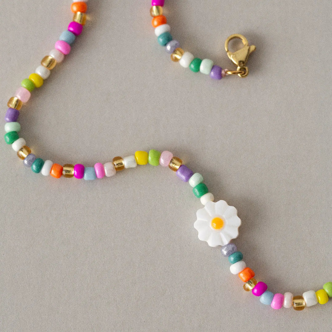 Tove - Daisy Flower Colorful Bead Summer Necklace  | Timi of Sweden