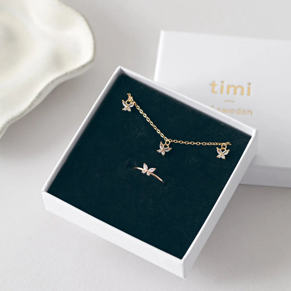 Leah - Crystal Butterfly Set  | Timi of Sweden