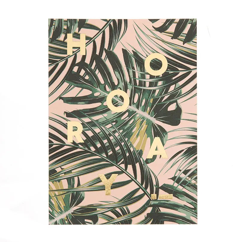 Hooray Palm Leaves Postcard