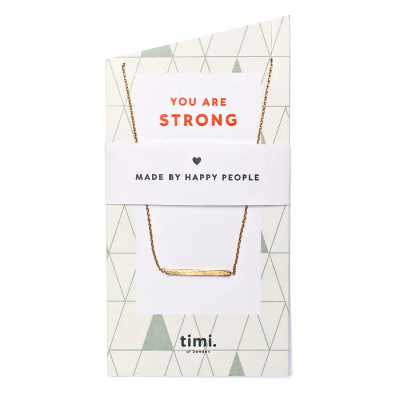 You are Strong Bar Necklace Gold