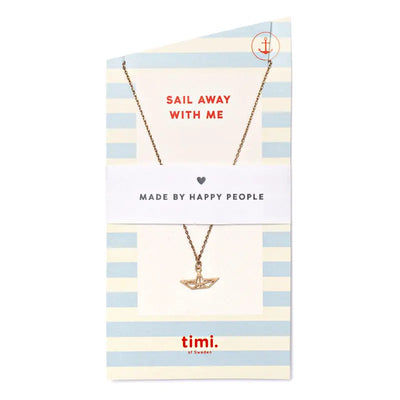 Sail away with me Boat Necklace Gold