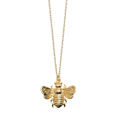 Long Necklace with Bee Pendant Gold