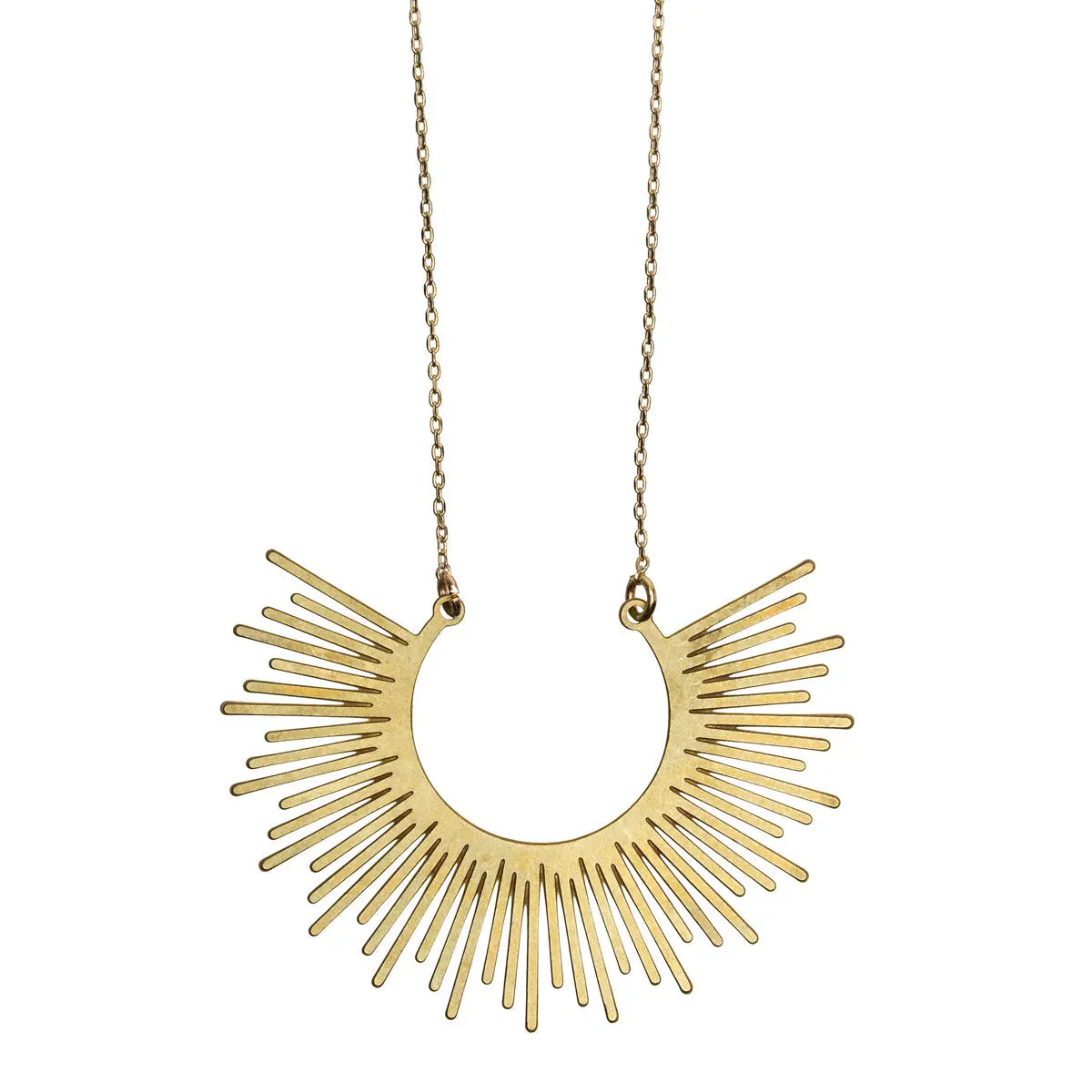 Long Necklace with Aztec Pendant Gold