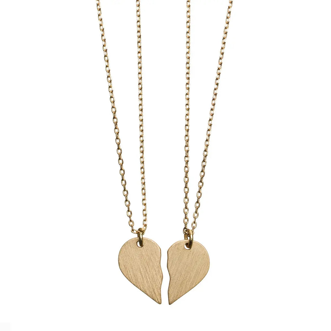 Split Heart Necklaces Gold