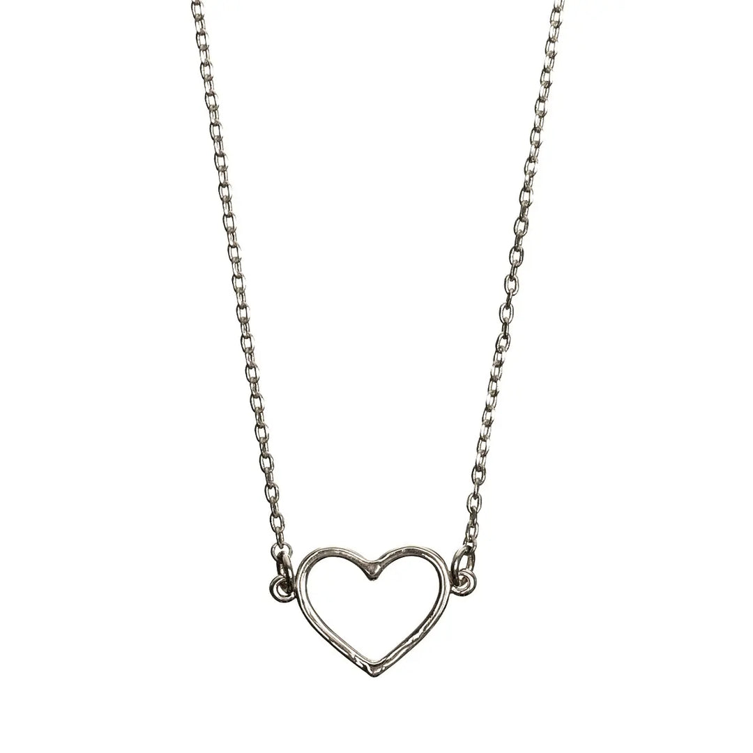 Necklace Heart Outlined Silver
