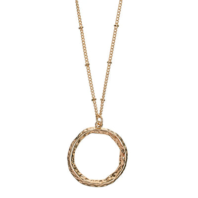 Long Necklace Circle Irregular Gold