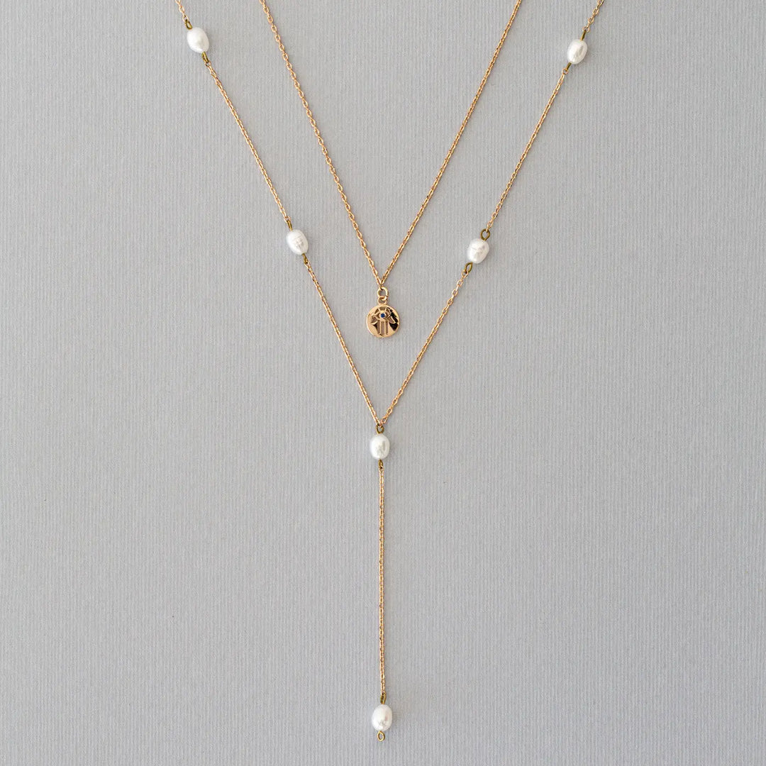 Lariat Necklace Pearls Timi of Sweden