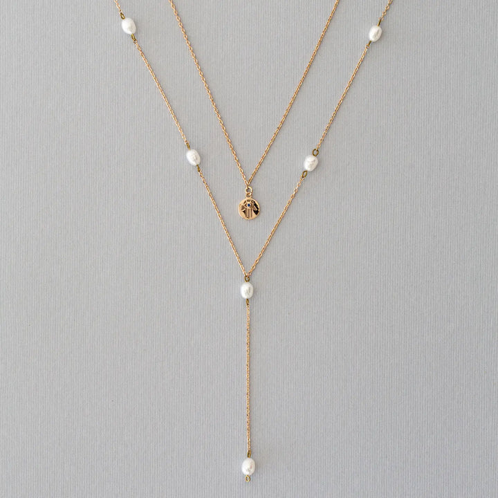 Lariat Necklace Pearls Timi of Sweden