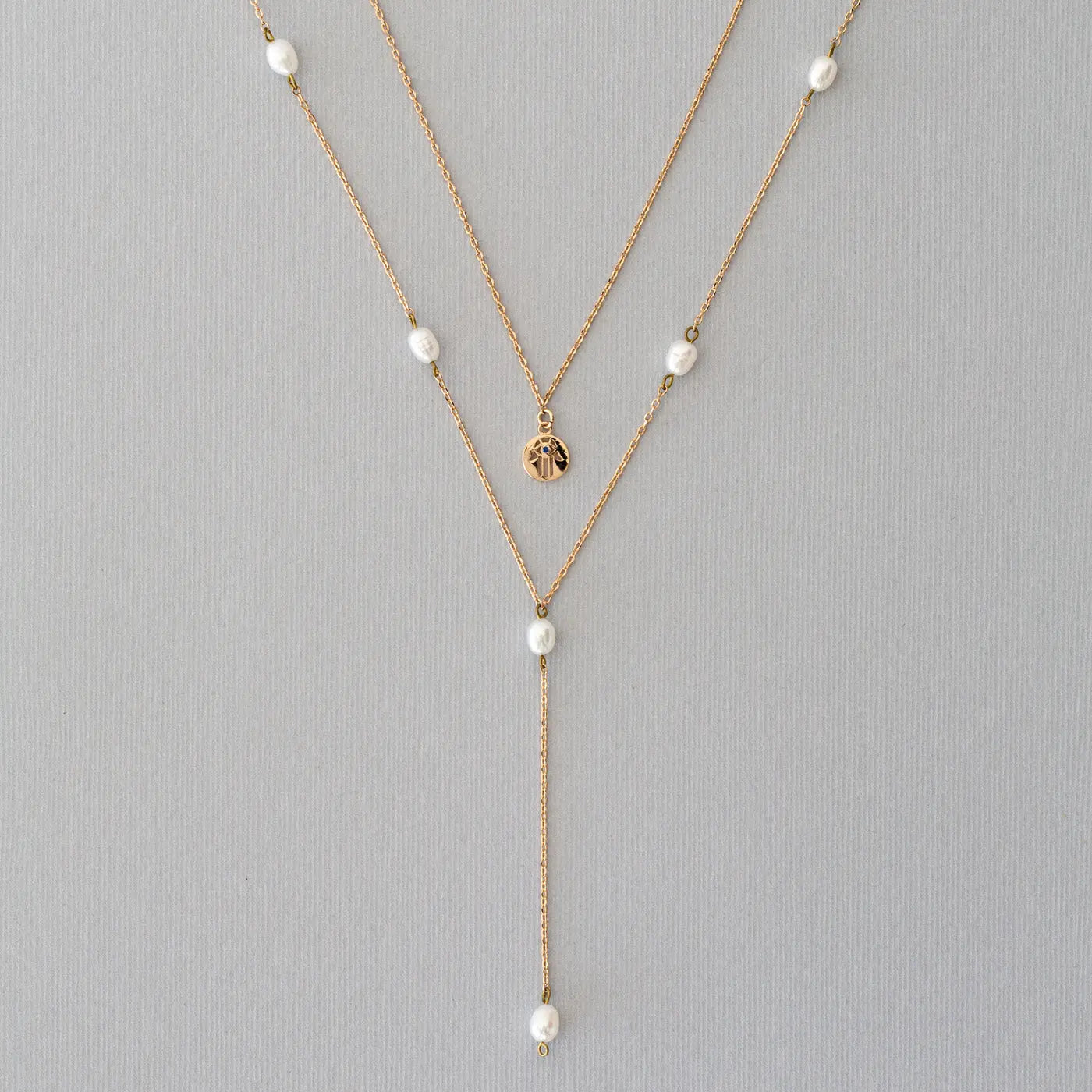 Lariat Necklace Pearls