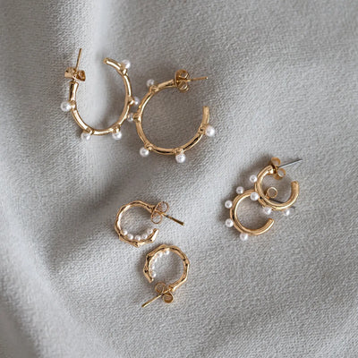 Small hoops with pearls inside