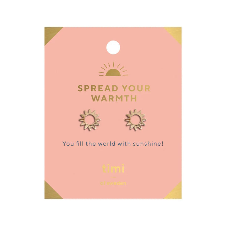 Spread Your Warmth Small Sun Earrings Gold