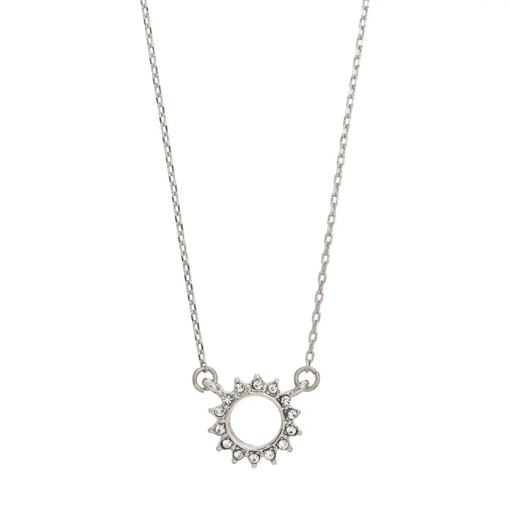 Crystal Sun Necklace Silver