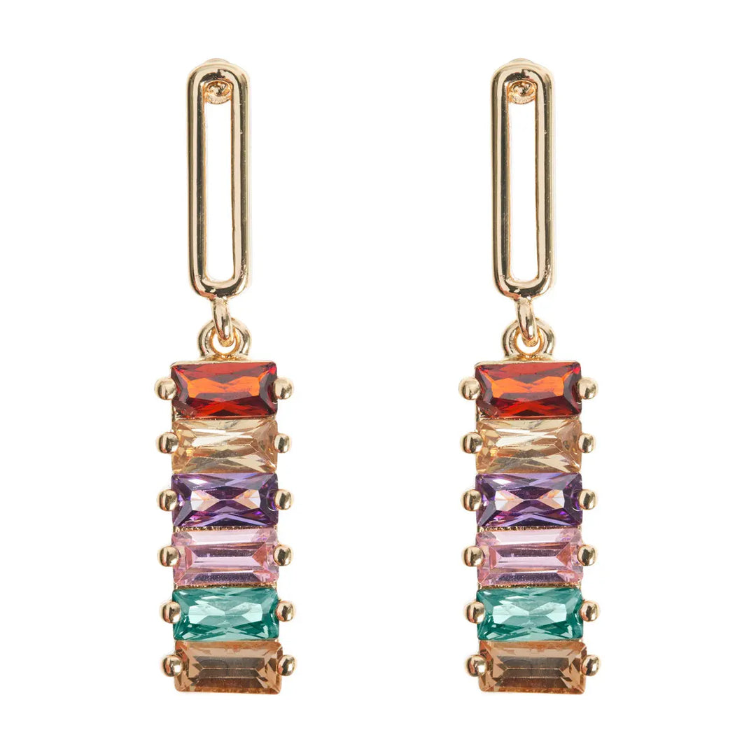 Dangling colored stones earrings