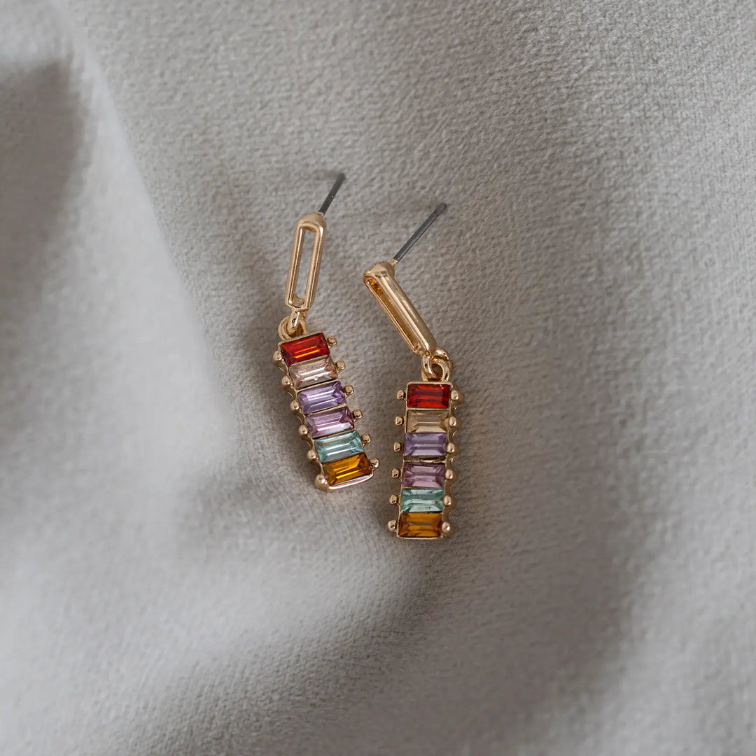 Dangling colored stones earrings Timi of Sweden