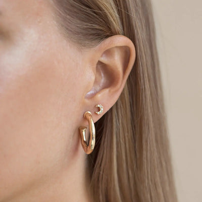 Flat hammered hoop earrings
