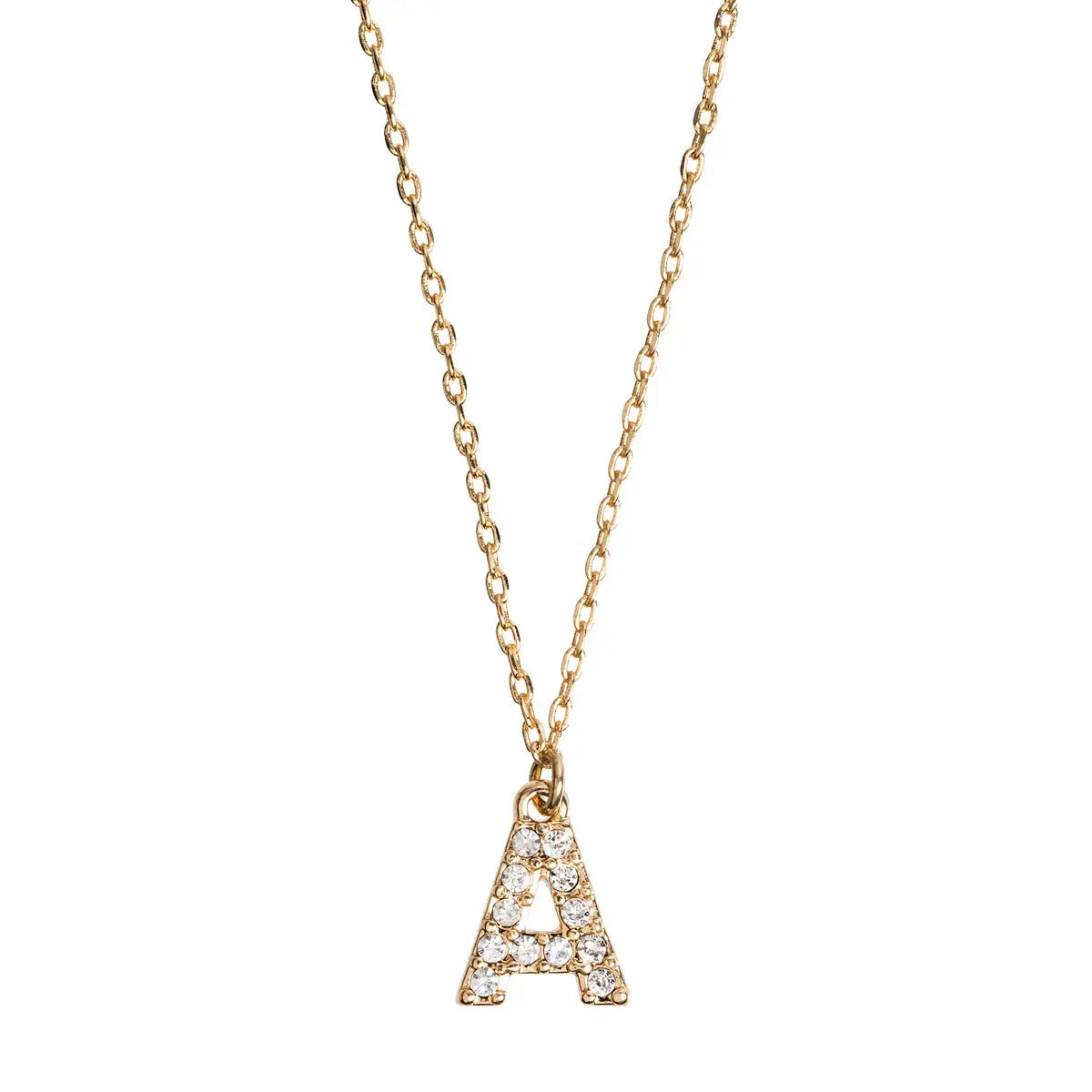 Crystal letter necklace A