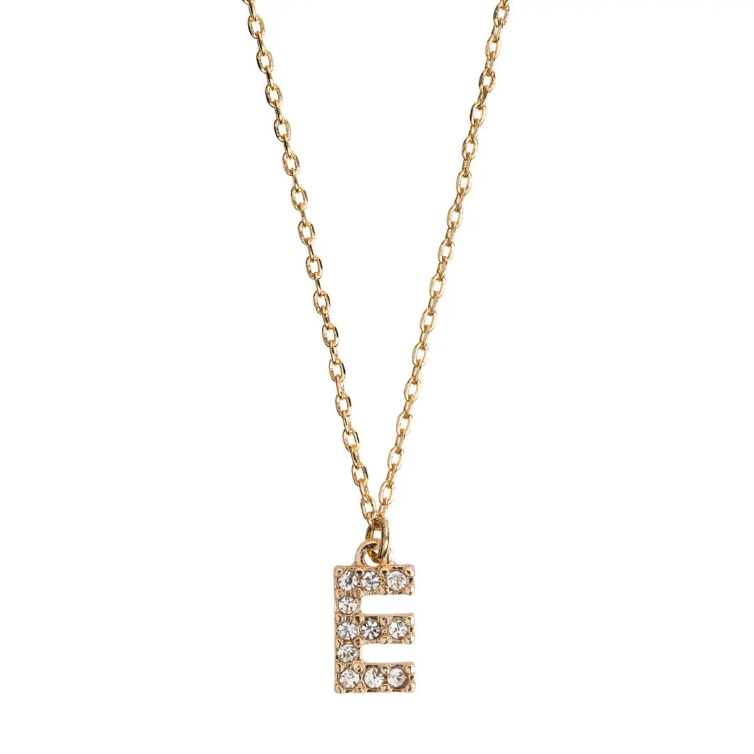 Crystal letter necklace E