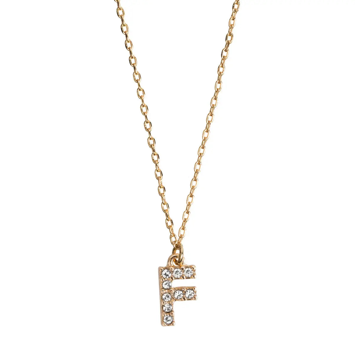Crystal letter necklace F