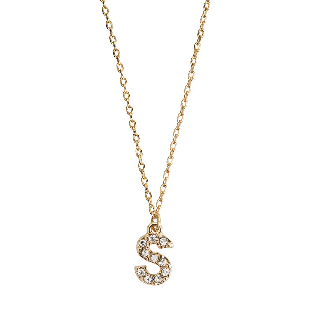 Crystal letter necklace S