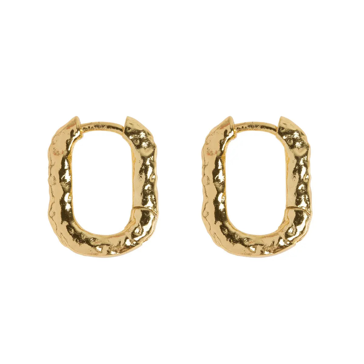 Small Hammered Square Hoop Earrings