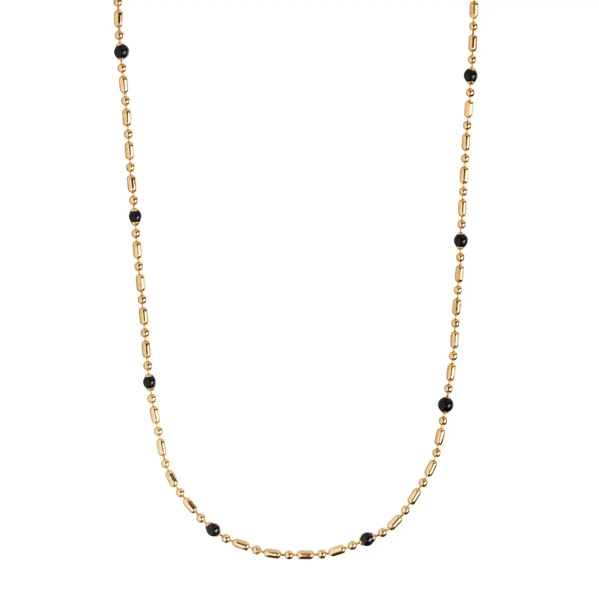 Bead Necklace Minimalistic - Gold and Black
