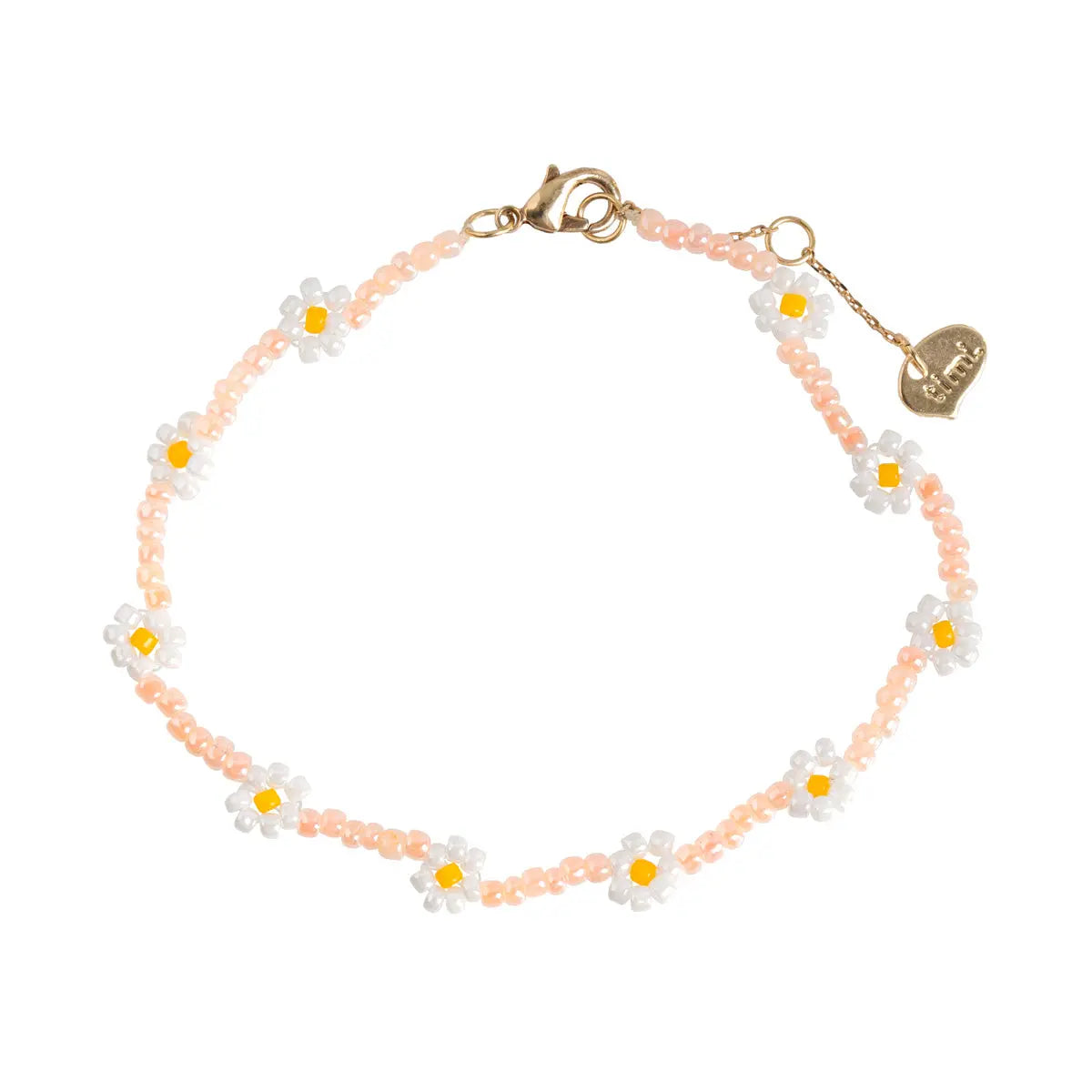 Peach Flower Bead Bracelet