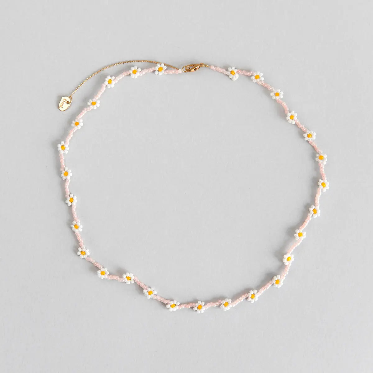 Peach Flower Bead Necklace