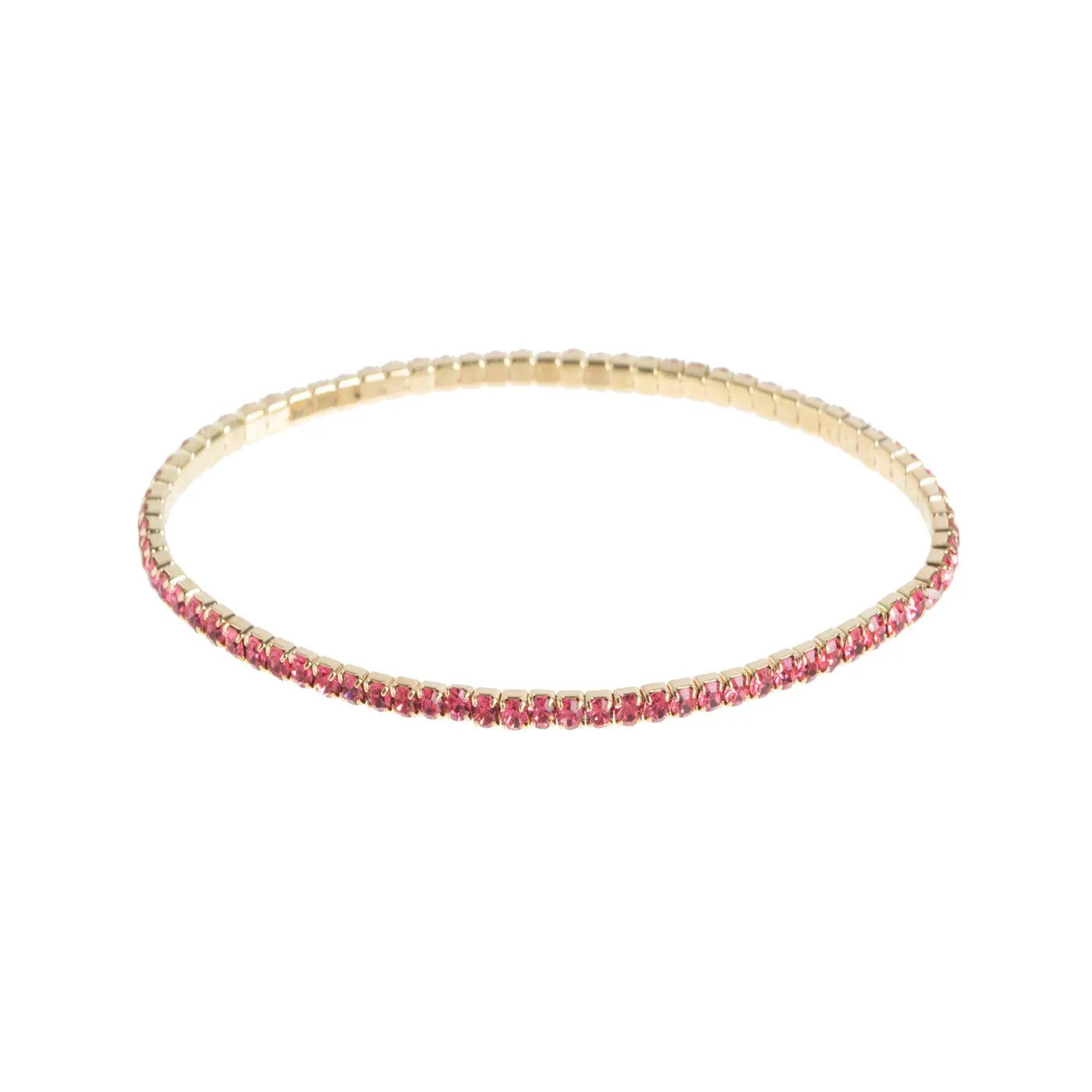 Pink Crystal Tennis Stretch Bracelet