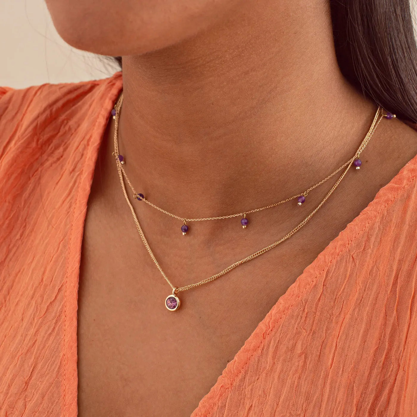 Amelia - Crystal Charm Necklace