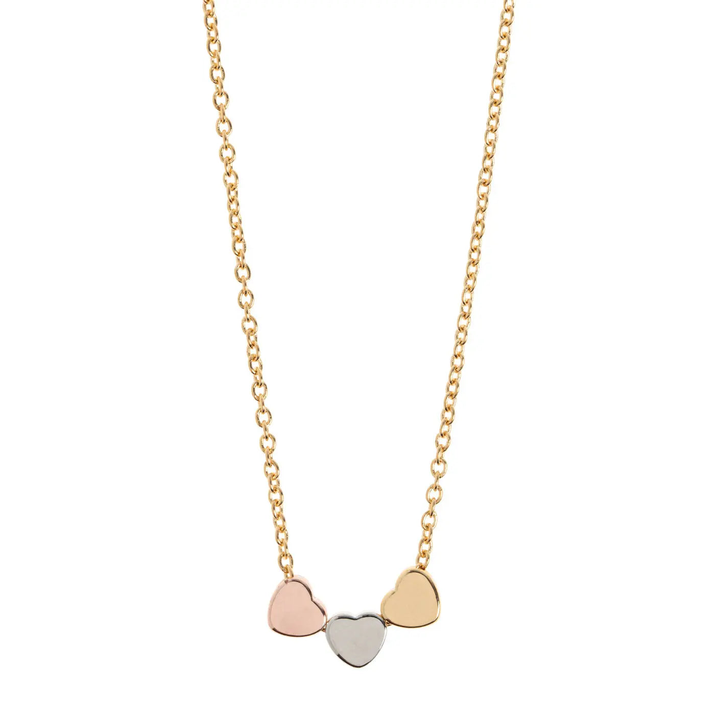 Sarah - 3 Sliding Hearts Necklace Stainless Steel